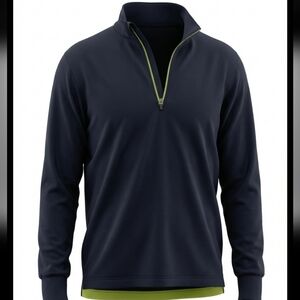 Reebok Men's Black and Yellow Zip-Up Pullover Golf Size Xl